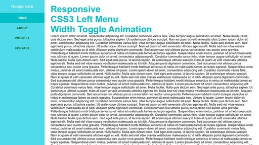Responsive CSS3 Left Menu Width Toggle Animation - Script Codes