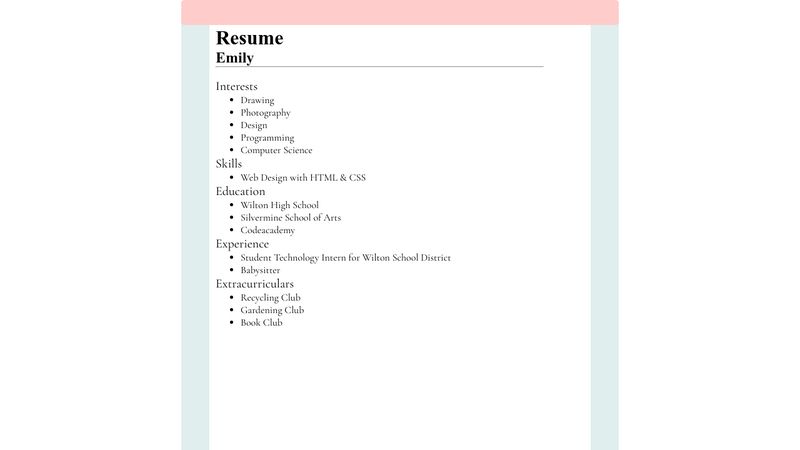 A Simple HTML Resume   OXzmym 800 