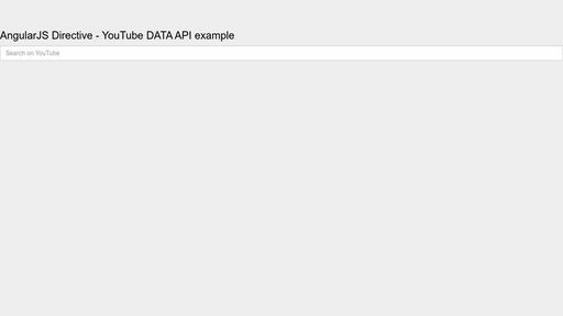 AngularJS Directive - YouTube DATA API example - Script Codes