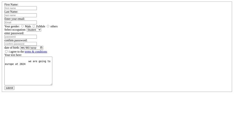html form assignment
