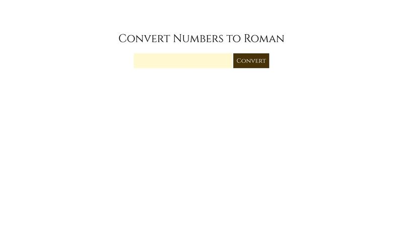 Convert to Roman