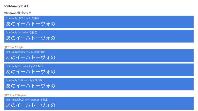 Yu Gothic And Yu Mincho Css Font Family Test