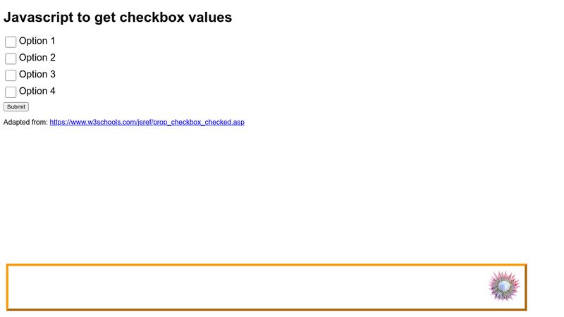 how to get checkbox value on form submit in javascript