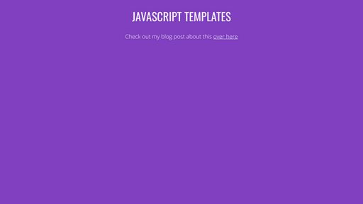 JavaScript Templates - Script Codes