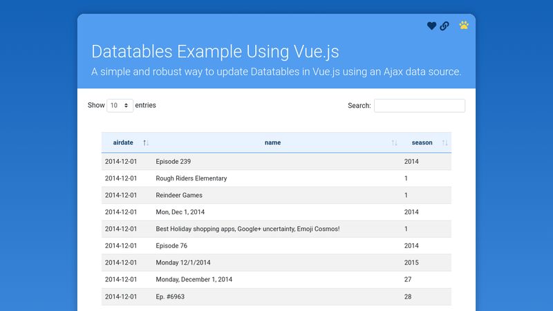 datatables ajax url load