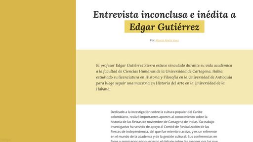 Entrevista a Edgar Gutiérrez por Alberto Abello (articulo ) - Script Codes
