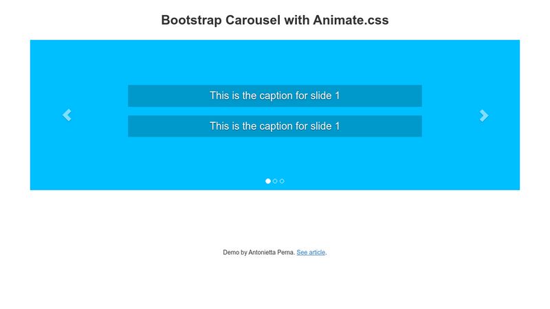 Bootstrap Carousel With Animatecss 4088