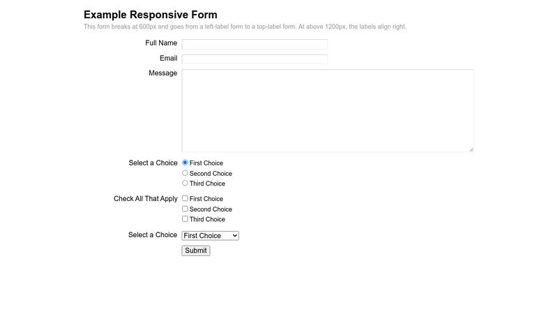 Simple Responsive Form