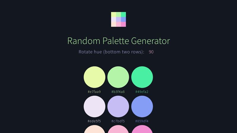 Random Color Palette Generator With Hex Codes