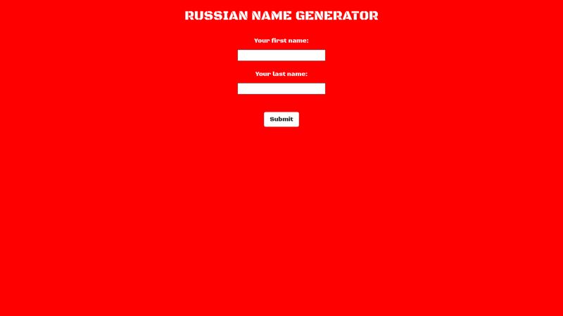 Crack pot diary transaction Fake Russian Name Generator