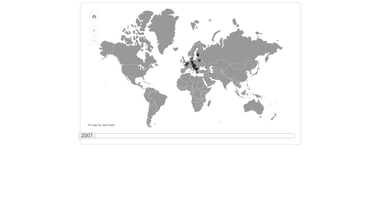 Timeline map with jQuery UI slider Script Codes