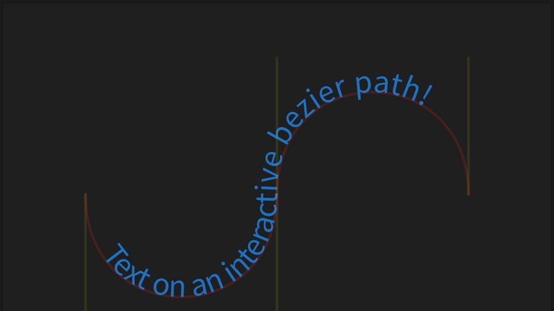 SVG text on an interactive bezier path.