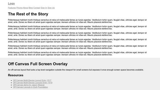 Off Canvas Overlay Full Screen - Script Codes