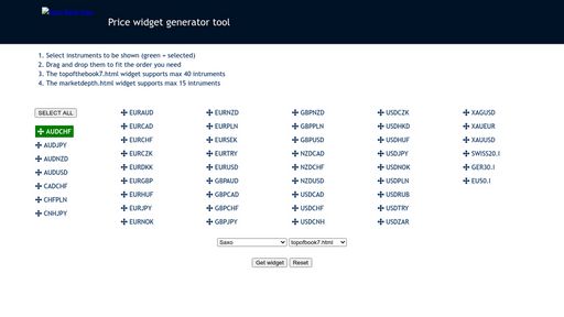 Pricing widget generator project - Script Codes