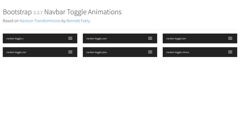 Bootstrap Navbar Toggle Animations