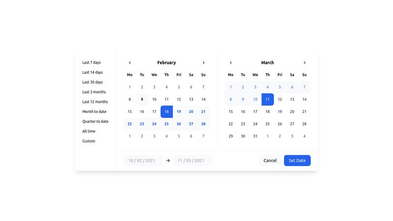 Tailwind React Datepicker Example