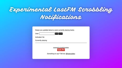 LastFM Scrobbling Notifications - Script Codes