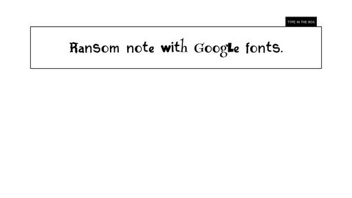 Ransom Note With Google Font Subsets - Script Codes