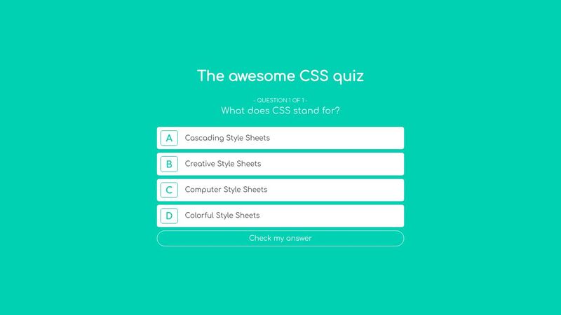 Quiz app interface