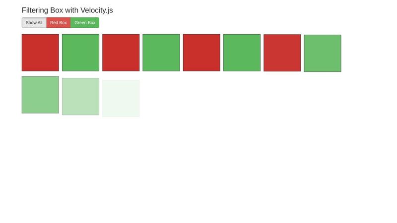 Filtering Box with Velocity.js