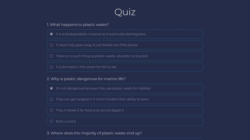 Plastic Pollution Quiz