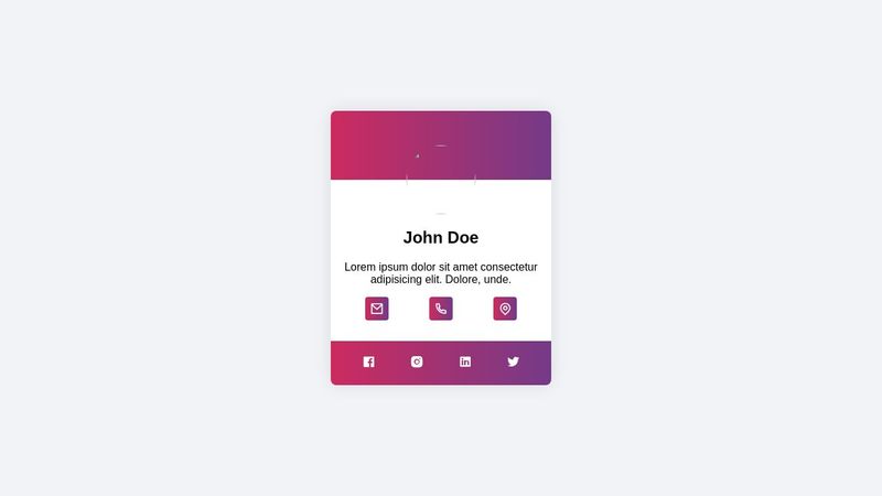 Profile card design using HTML and css.