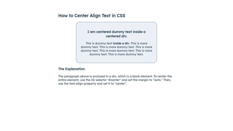 Centering Text Inside a Centered Div