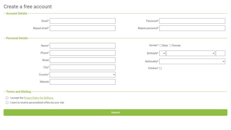 Registration Form Template