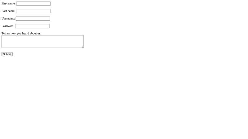 HTMl form with text box inputs