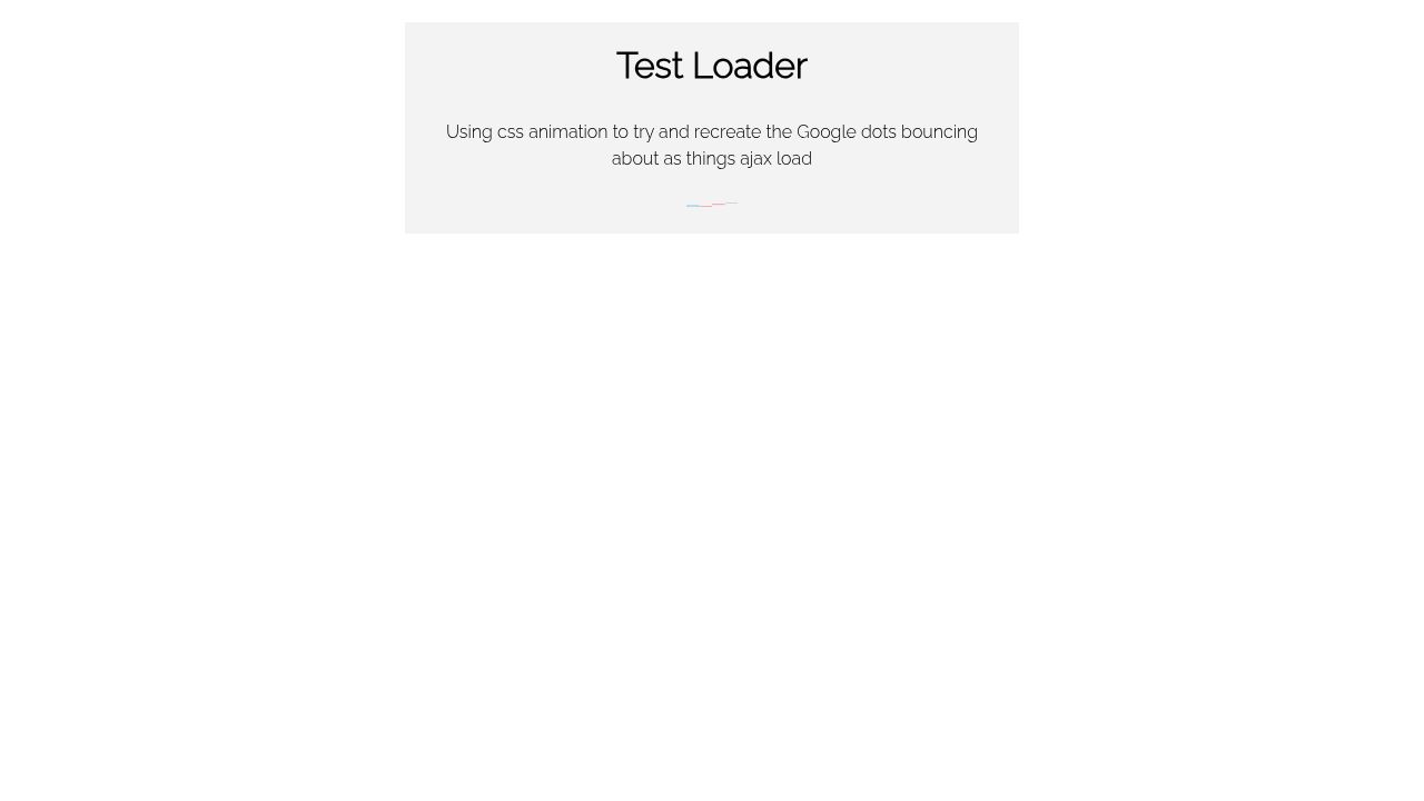 Google Dots Style CSS animation Google Dots Style CSS animation