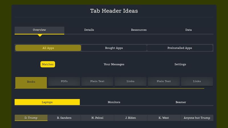 Tab header animations in css