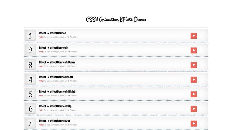55 - CSS3 Animation Effects Demos