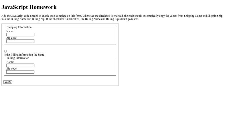 coursera interactivity with javascript week 4 assignment