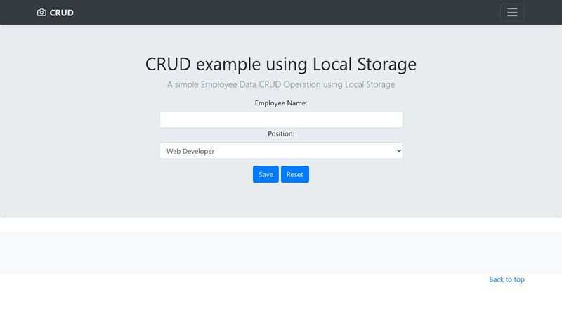 CRUD Local Storage