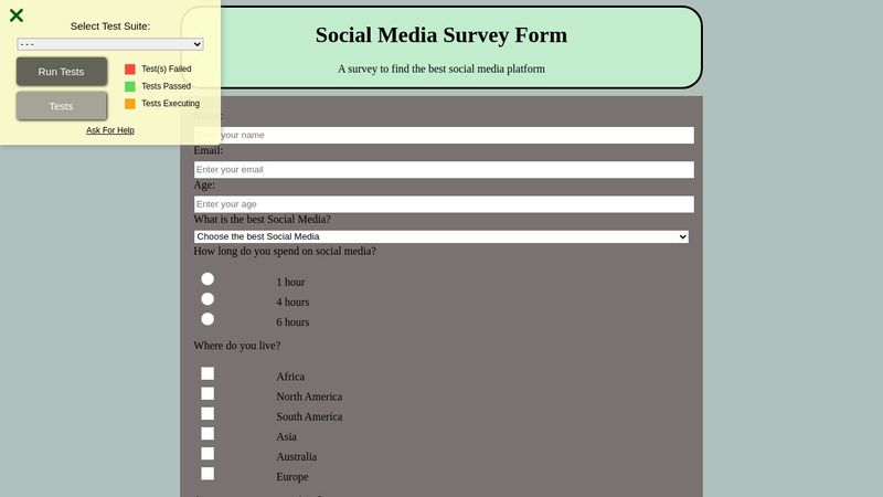 CodePen - Survey Form