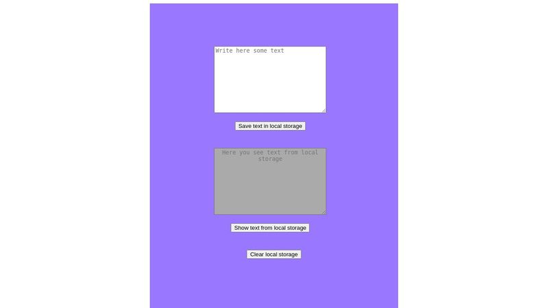 HTML5 Local Storage example
