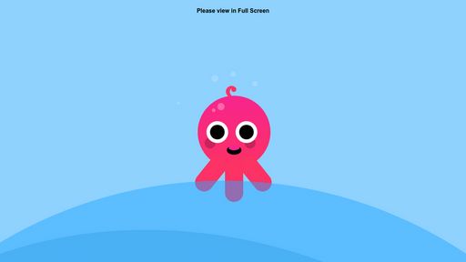 Cute animated swimming Squid made in pure CSS - Script Codes