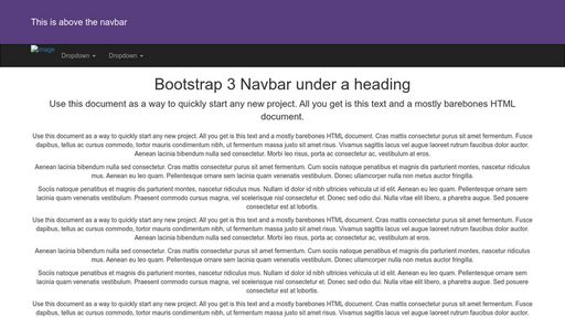Bootstrap 3 Navbar under a header - Script Codes