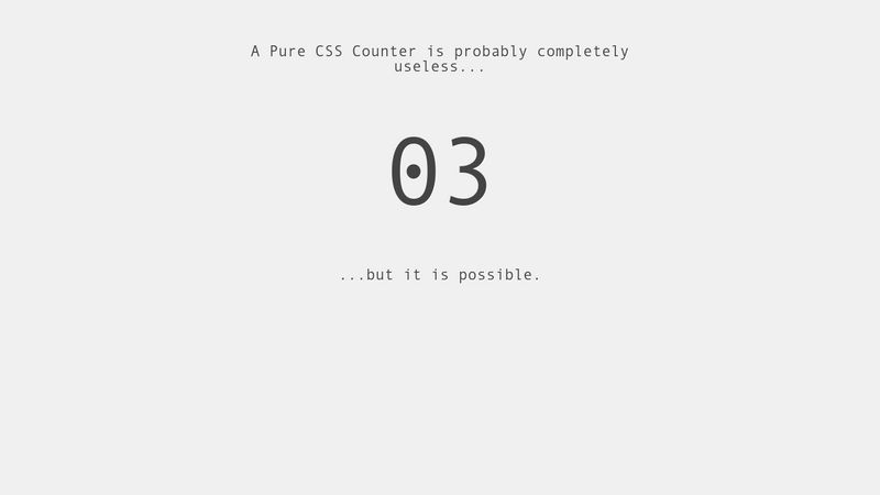Pure CSS Counter