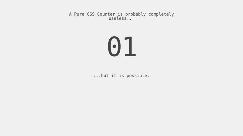 Pure CSS Counter Pure CSS Counter