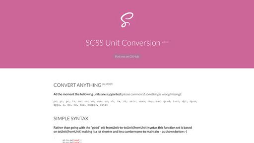 SCSS Unit Conversion - Script Codes