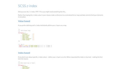 SCSS z-index - Script Codes
