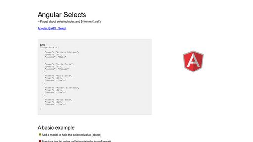 Angular Selects - Script Codes