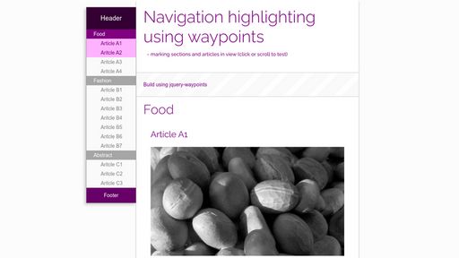 Navigation highlighting using waypoints.js - Script Codes