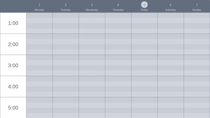 Responsive week calendar