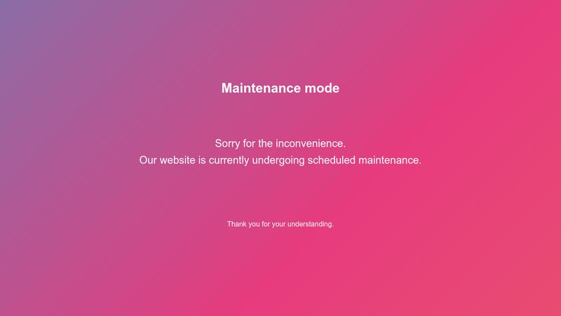 Basic maintenance page