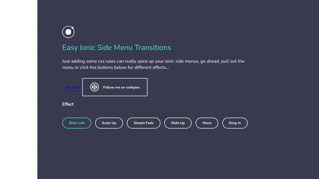 Easy Ionic Side Menu Transitions Easy Ionic Side Menu Transitions
