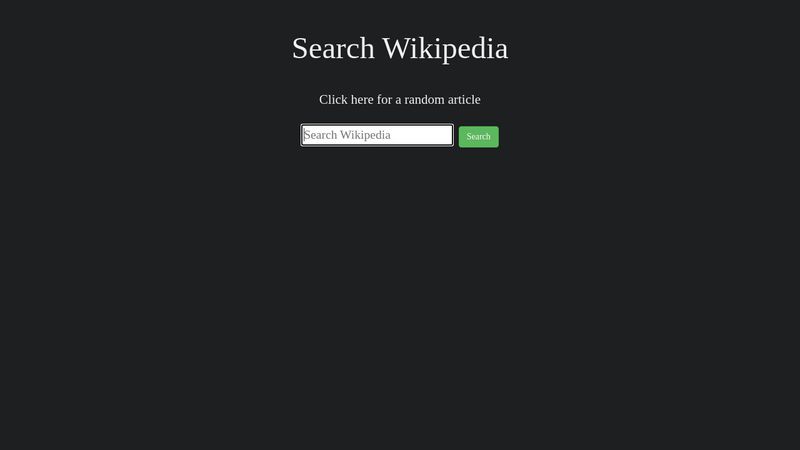 Wikipedia Search Page