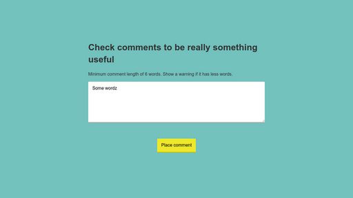 Check comment length to filter unuseful ones - Script Codes