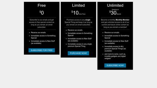 Responsive Pricing Table - Script Codes